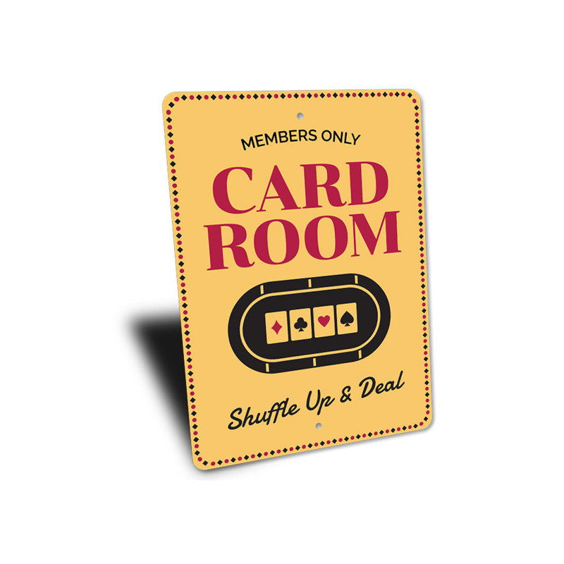 Enseigne en aluminium Card Room, H 18 po x l 12 po x P 0,06 po