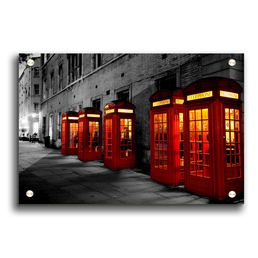 Leinwandbild Red Telephone Boxes London England