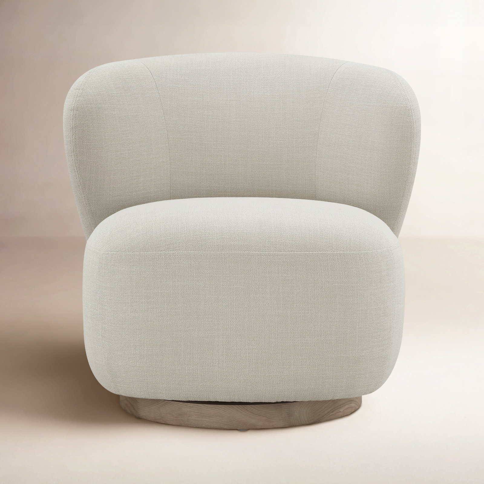 Linen Swivel Barrel Chair, Effie Linen Performance Linen