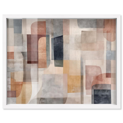 Liminal Shapes I Shadowbox Print Midcentury Art by Art Remedy