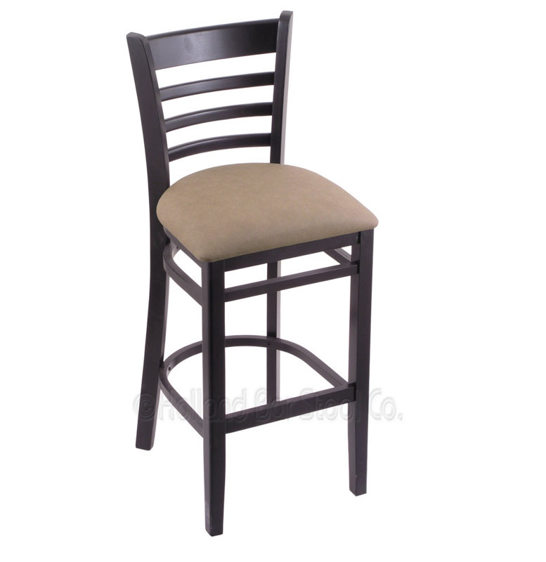 30" Bar Stool, Rein Thatch, Black
