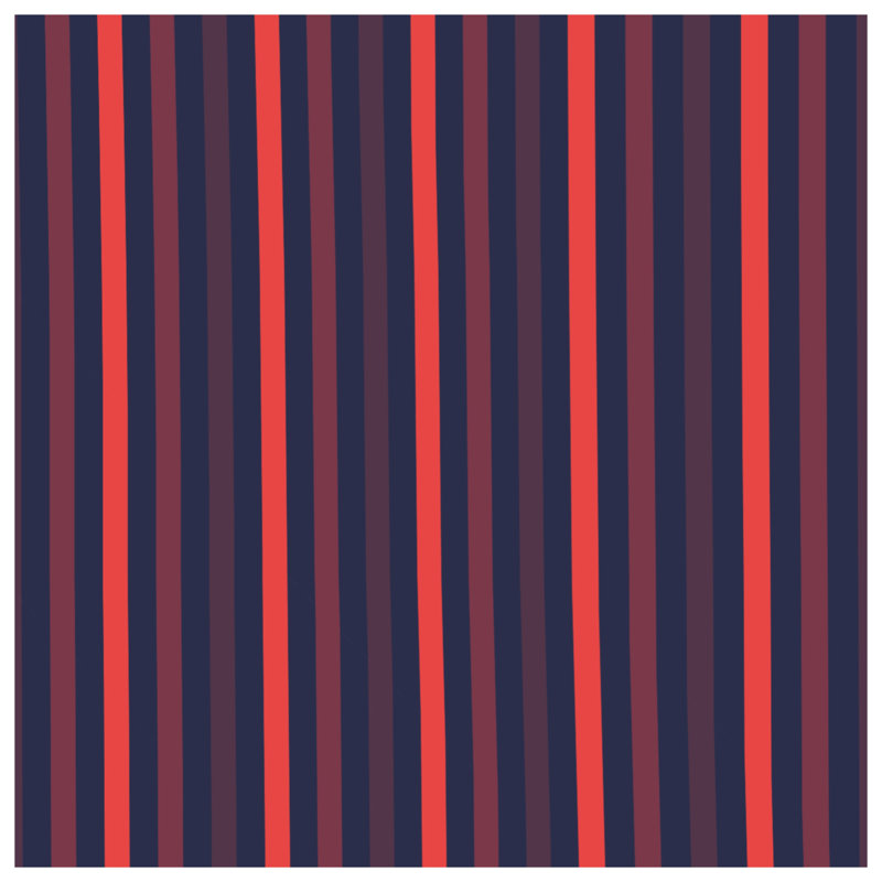 Édredon à rayures verticales rouge et bleu, Lit simple