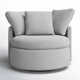 Bertice 46" Wide Upholstered Swivel Chair and a Half with Down Cushion
