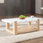 Ensemble de table 3 pièces de style moderne et moderne 1 table basse 1 table de bout 1 table de canapé avec plateau en faux marbre deux tons-1036110088