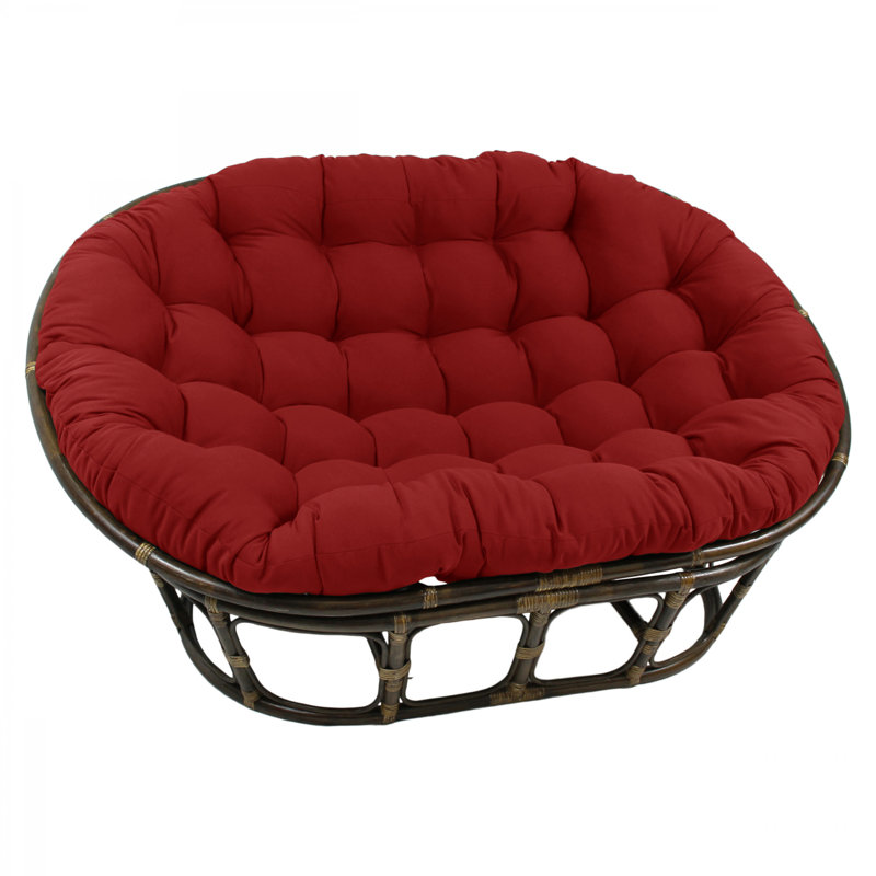 Bocanegra 63" Wide Tufted Papasan Chair, Rouge rubis