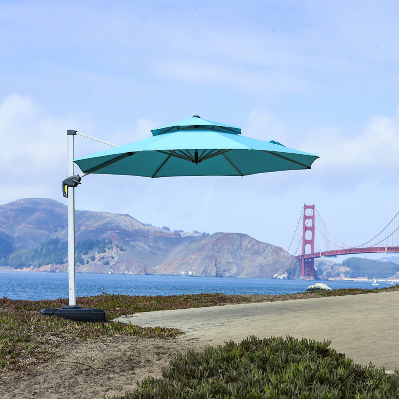 Zander 304cm Cantilever Parasol, Turquoise Blue