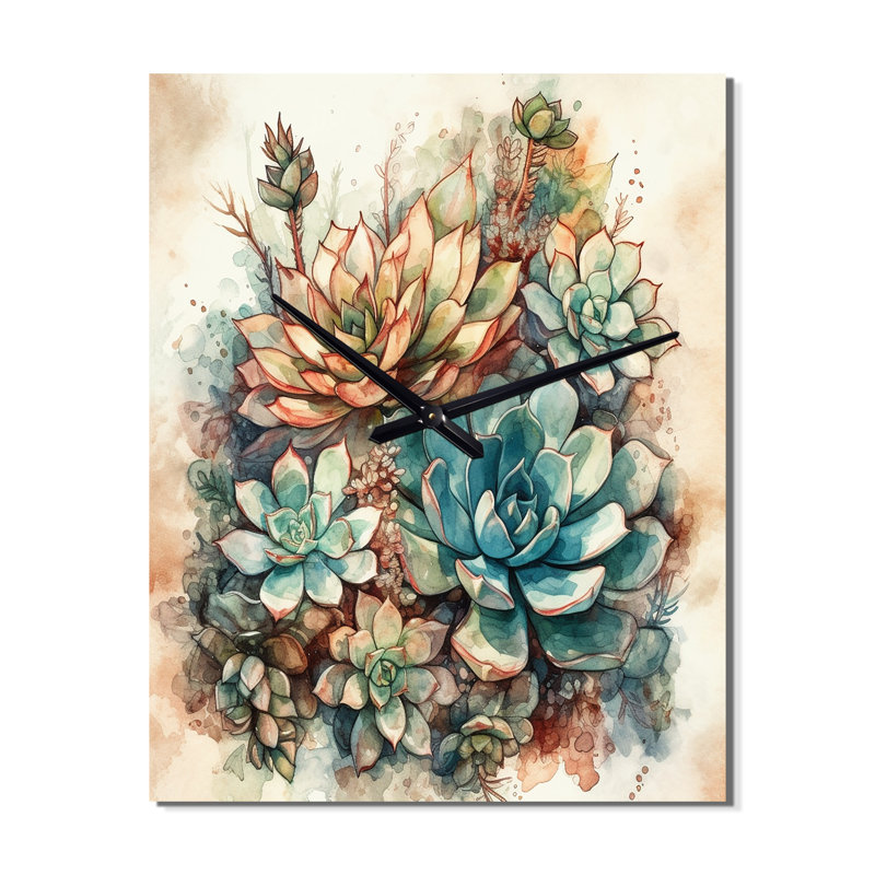 Horloge murale Ilomay - Floral Cactus, Moyen