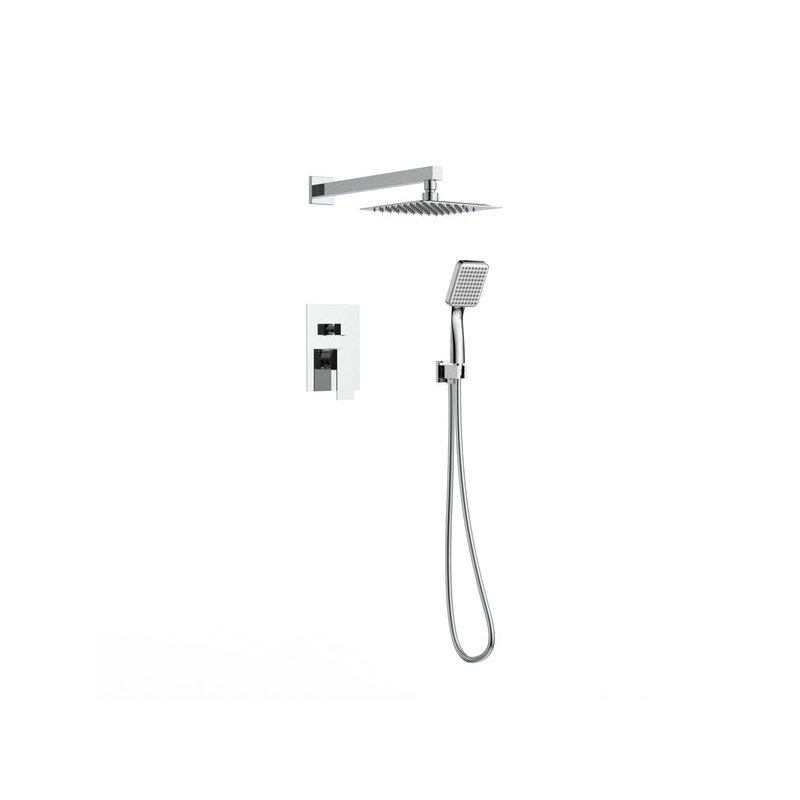 DAX Roma Square Shower System, Chrome, Chrome