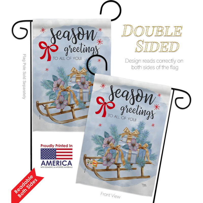 Polyester 2 faces 18,5 x 13 po saison Greetings Ensemble de drapeaux