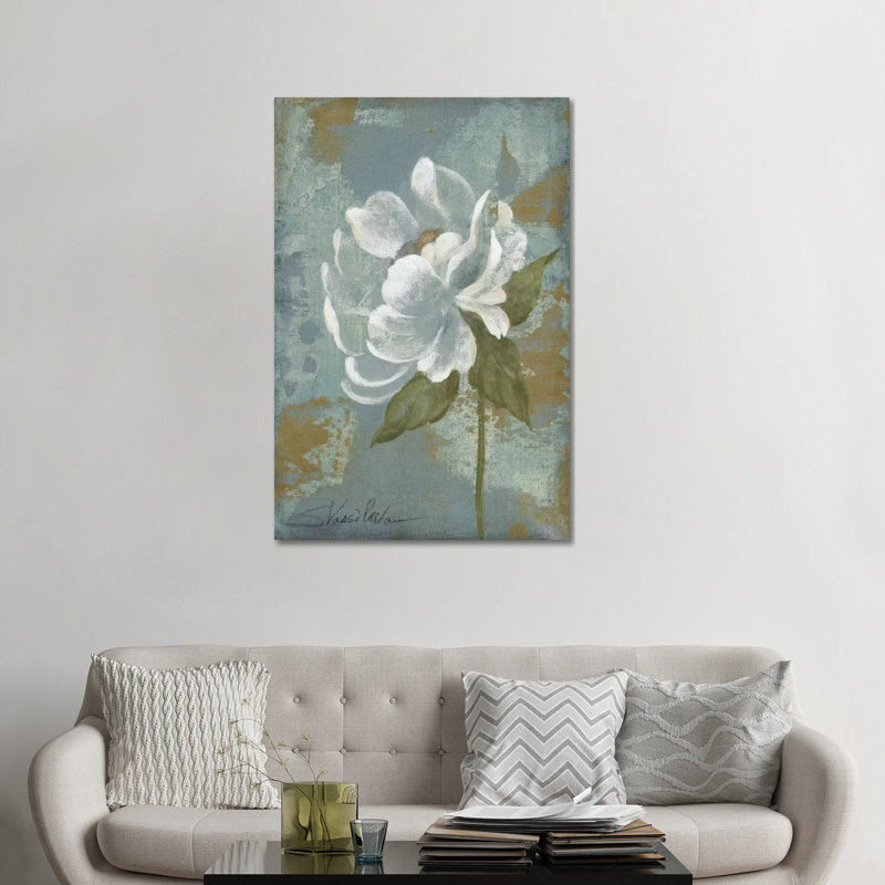 «Peony Tile II» par Silvia Vassileva - reproduction d'art, H 48 po x l 32 po x P 1,5 po, Toile tendue, Aucun mat