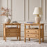 Jeremie Traditional 26"W 2-Drawer End Table with Charging Station and Pull-Out Shelf and Easy Assembly