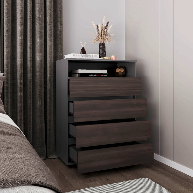 Commode, 4 tiroirs, 1 tablette