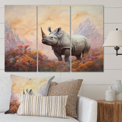 Ensemble de 3 décorations murales Rhinocéros sauvages