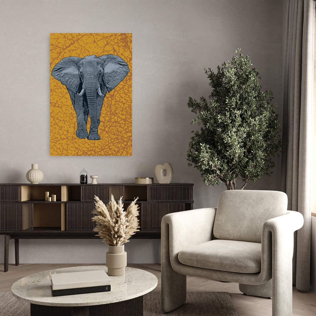 Majestic African Elephant Contemporary Elephant Nature Wildlife Wall Art Print