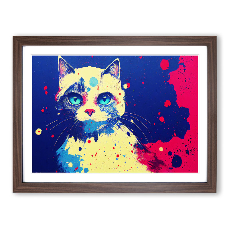 Cat Splash Vol.2 Abstract - Framed Print, 25cm H x 34cm W x 2cm D, Walnut Framed