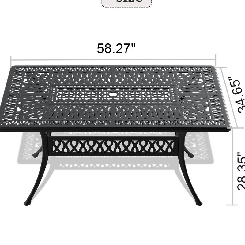 Table de salle à manger en fonte d'aluminium anticorrosion
