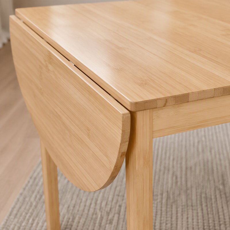Table de salle à manger transformable compacte à grande avec rallonges latérales rabattables