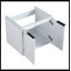 Meuble-lavabo à fermeture en douceur 48 po avec lavabo et deux petites tablettes de rangement