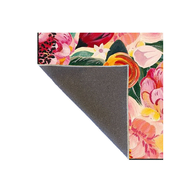 Tapis rose lavable à la machine, Sous-tapis rectangulaire 4 pi 7 po x 6 pi 7 po inc