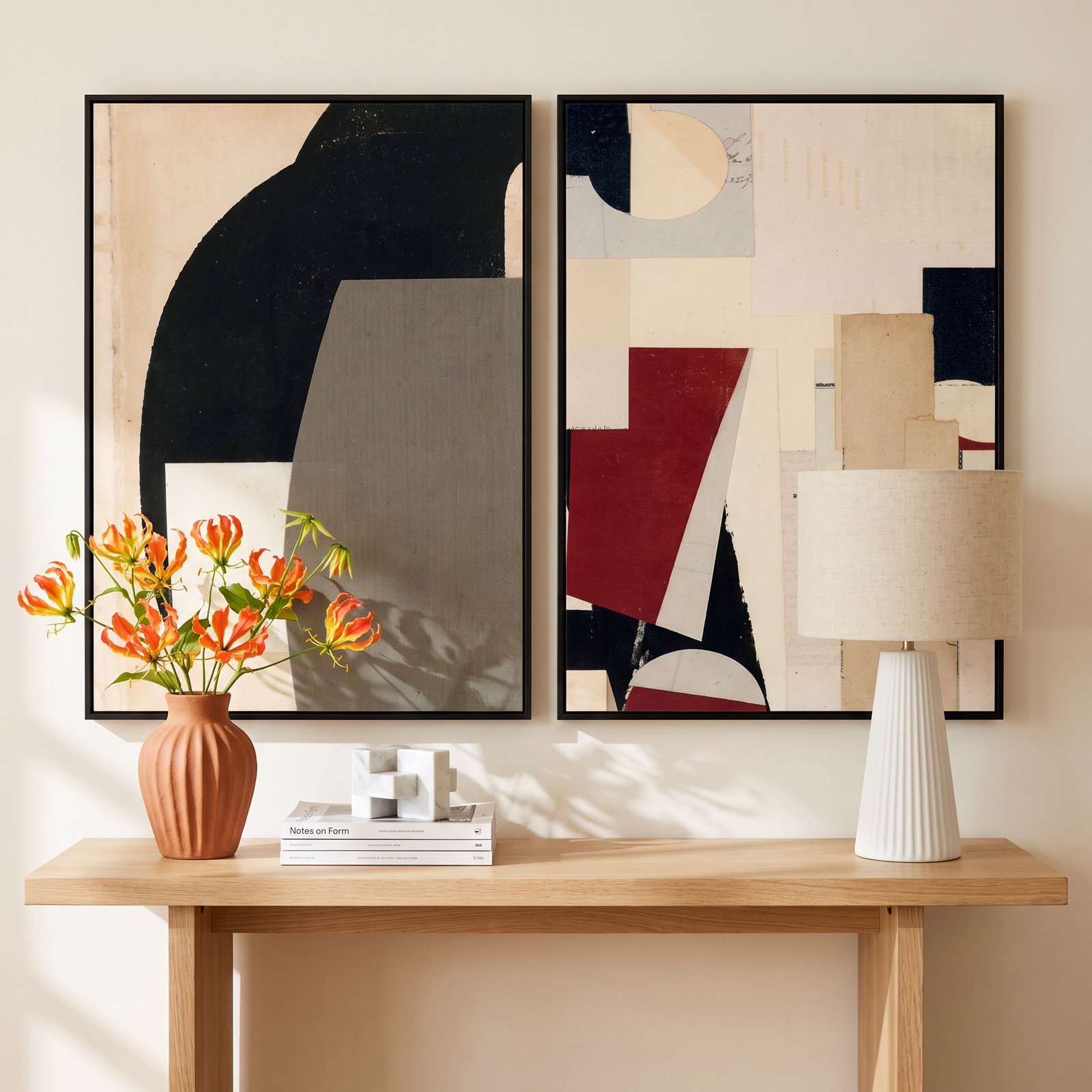 Reach 2-Piece Print Set by Driftway Studio, 20" H x 14" W, Framed Print Canvas without Mat, Black