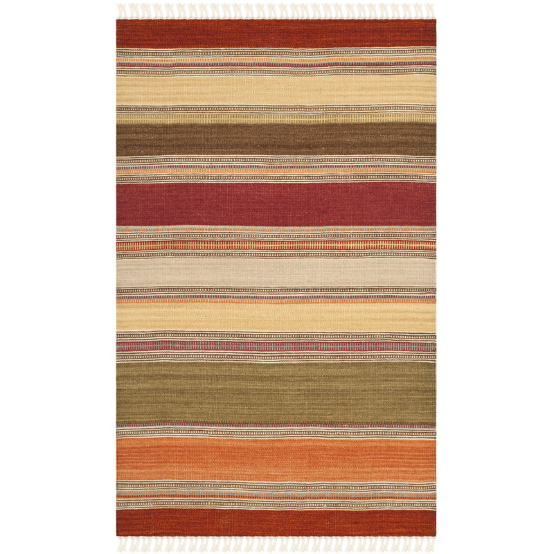 Tapis rayé en laine / coton tissé à la main Northeast Pueblo, Tapis de couloir 2 pi 3 po x 8 pi