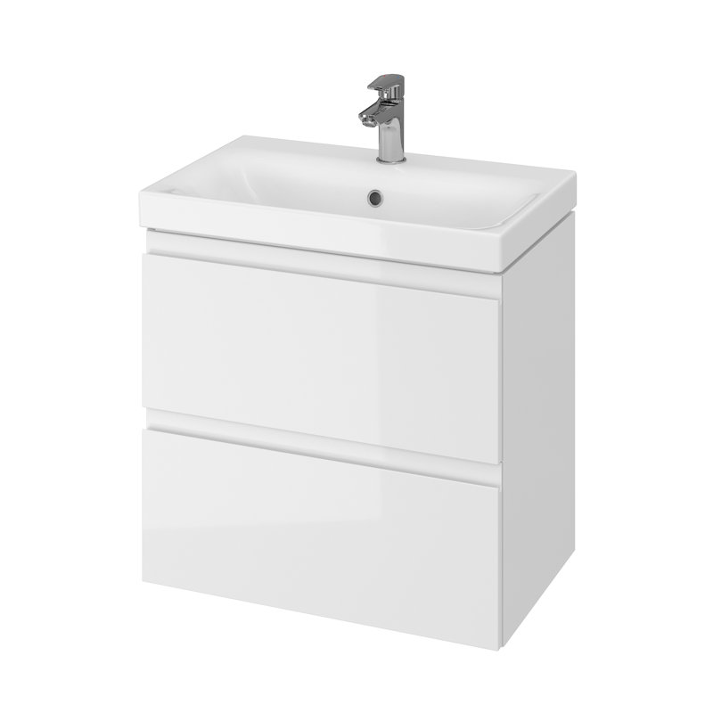 Moduo 59.5cm Single Bathroom Vanity Base Only, White