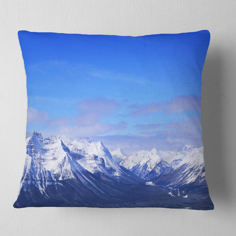 Coussin lombaire Landscape Winter Mountains, Carré, 16 po x 16 po