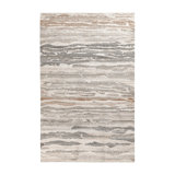 Tenaya Outdoor Hand Woven Recycled P.E.T Abstract Area Rug in Beige/Gray/Brown
