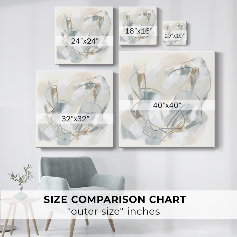 Toile tendue avec neutre Neutre III, H 32 po x l 32 po x P 1,5 po