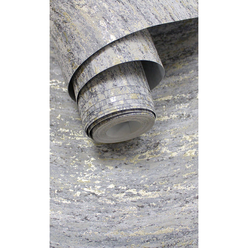 Rouleau de papier peint texturé L 33 pi x l 21 po patiné, Gris