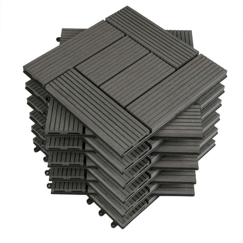 Gurli Patio 30 x 30cm Wood-Effect Tile in Brown, Grey