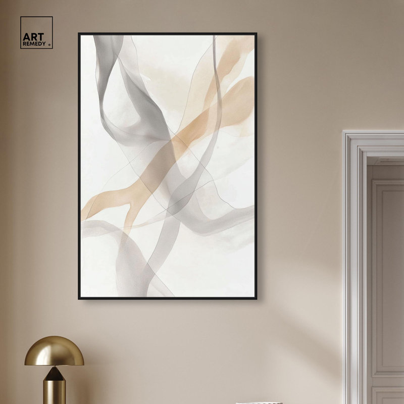 «Flowing Nexus I», impression sur toile Boho Gold par Art Remedy, cadre noir, 30 x 45, Structure noire, H 46 po x l 31 po