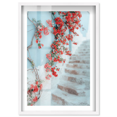 «Cyan Leaf Rise Shadowbox Print» par Notoriart