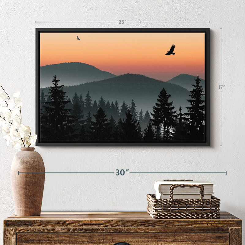 Nature "Misty Mountain Eagles", reproduction sur toile, H 17 po x l 25 po
