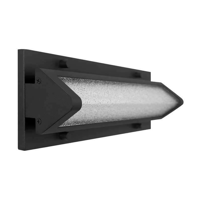 Hy50, Outdoor, 16", Sand Black, Clear Textured Glass, 16"