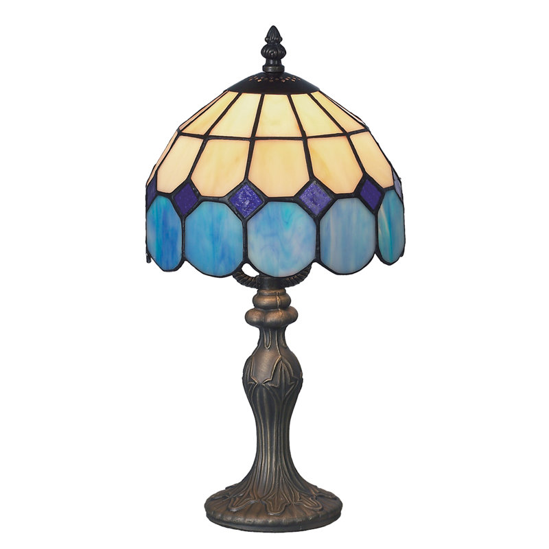 37cm Table Lamp, Beige/Blue