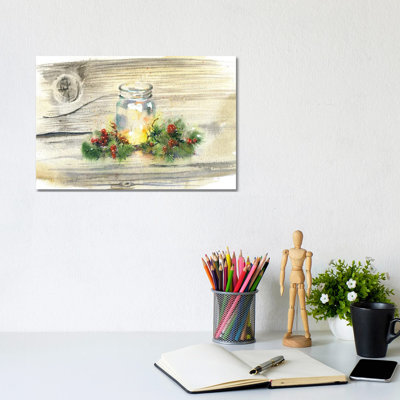Christmas Candle by Marina Ignatova - Wrapped Canvas Print