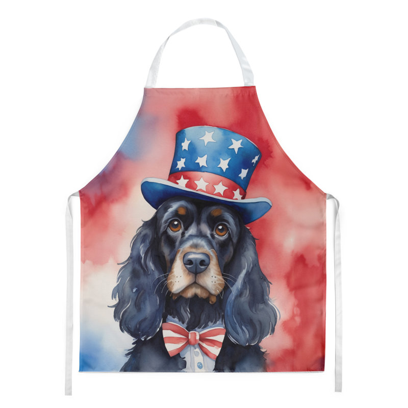 Patriotic American Apron, Black Cocker Spaniel
