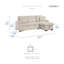 Canapé modulaire réversible en velours côtelé 83,5 po avec lit escamotable et rangement caché Lamrock-2126555850