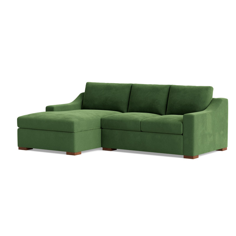 Lucca Sectional, Left Hand Facing, Performance Velvet - Ivy