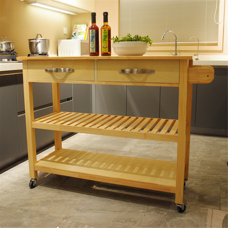 Ashantee Wood Kitchen Cart, Natural
