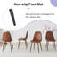 Table And Chair Set.modern Extendable Mdf Dining Table.paired With 6 Chairs With Soft Suede Cushions And Black Metal Legs.
