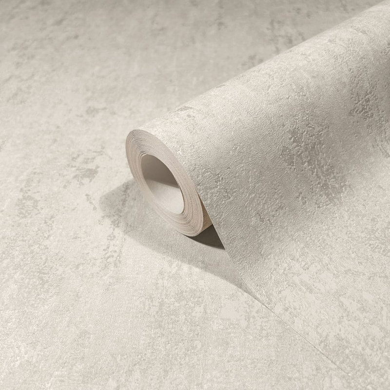 City Romance Collection Metallic Concrete Wallpaper Roll, Beige