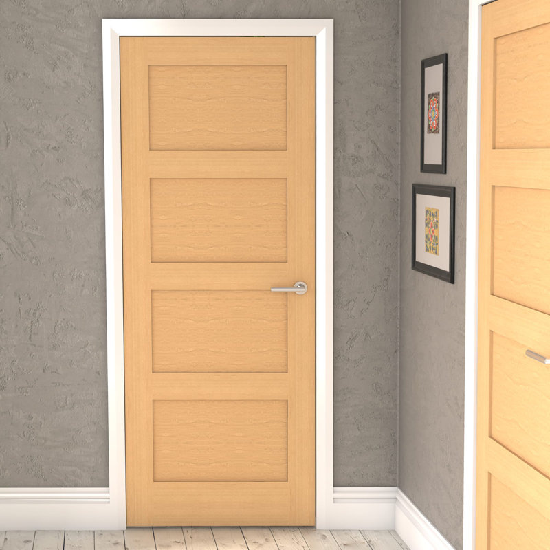 Oak Shaker 4 Panel Internal Door, 198.1cm x 83.8cm x 3.5cm (H x W x T)