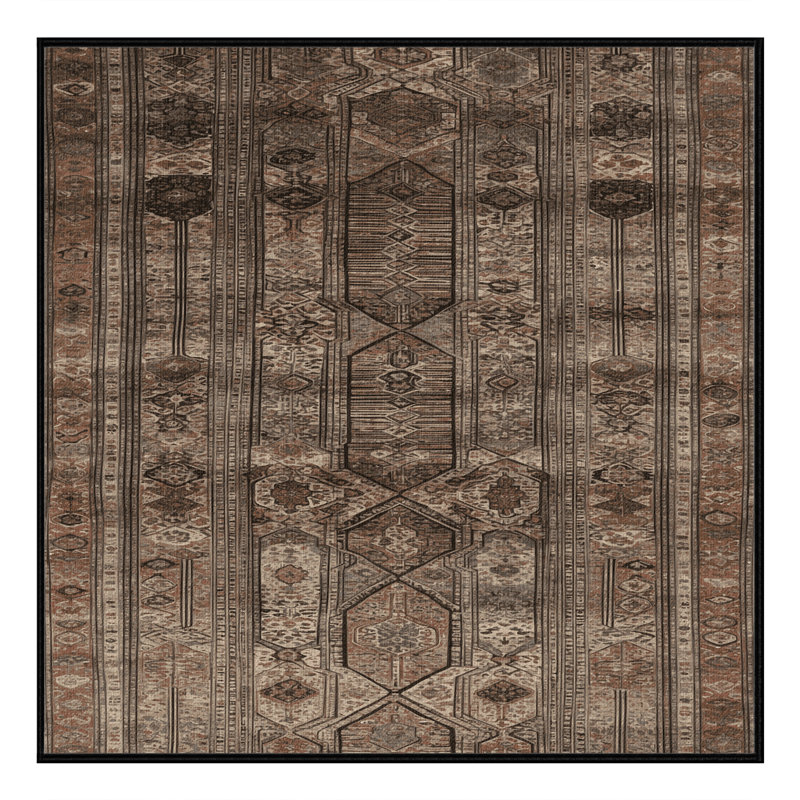 Tapis brun lavable à la machine, Carré 6 pi