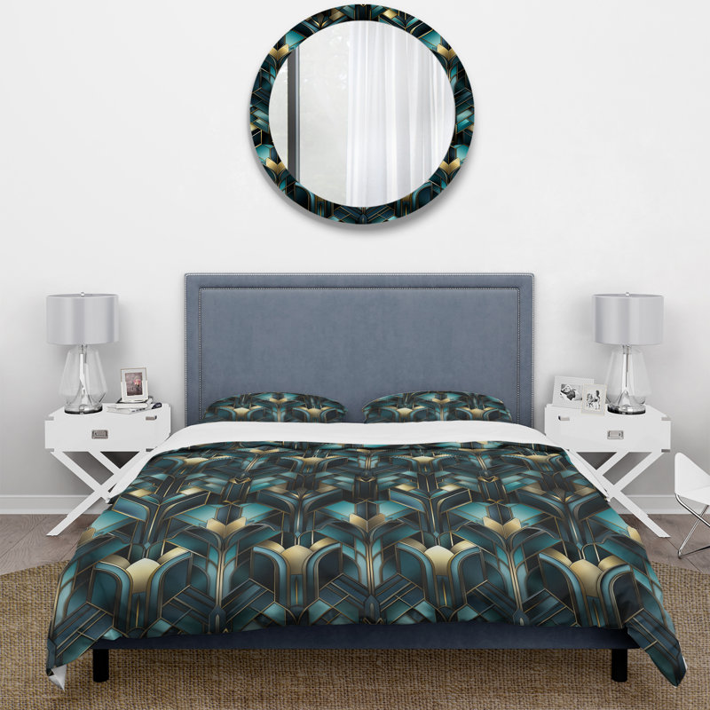 Ensemble de housse de couette Rahkia, Housse de couette simple + 1 taie décorative stan