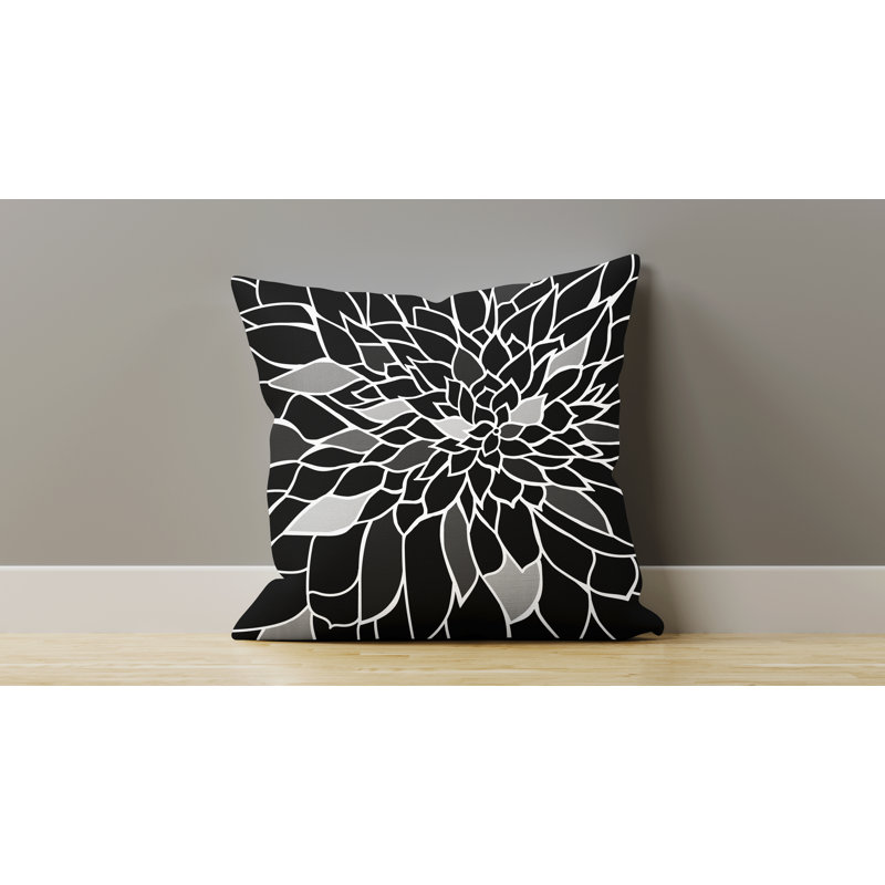 Raina Outdoor Reversible Throw Pillow, 19W" x 19H", Black