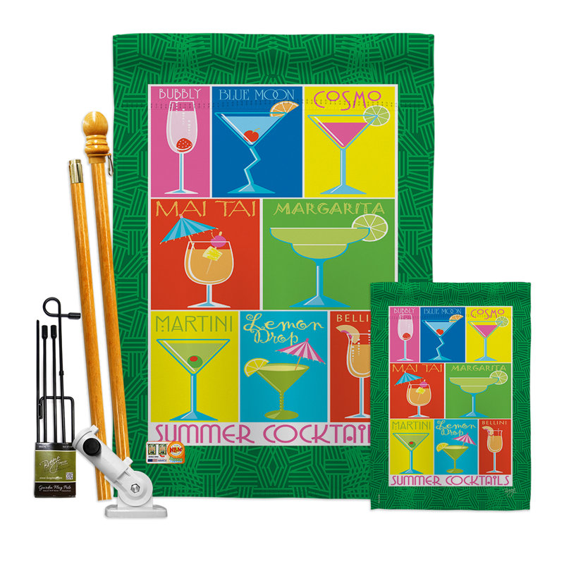 Summer Drinks - Impressions Decorative 2-Sided Polyester 40 x 28 in. Flag Set