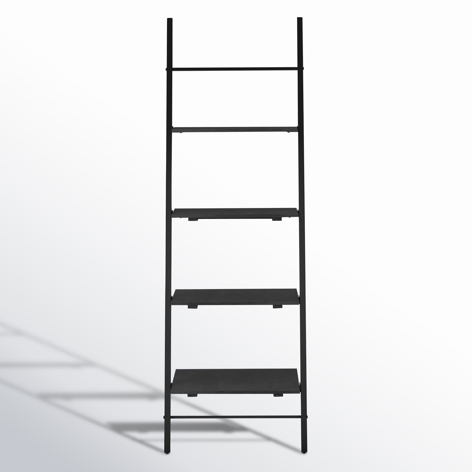 Innes Narrow Ladder Bookcase, Black, (4 Shelves) 74" H x 24" W x 18" D