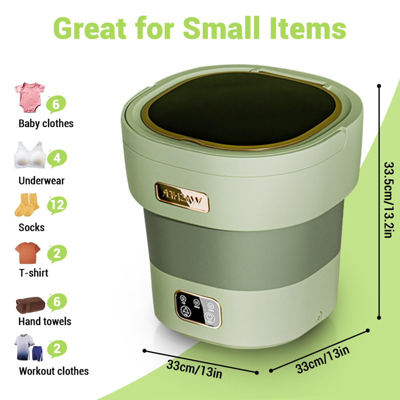Portable Washing Machine, 12l Foldable Mini Washer with with 4 Modes and Spin Basket Deep Cleaning of Underwear Baby Clothes and Small Clothes for Apartments Dorm RV Travel Hotel Laundry